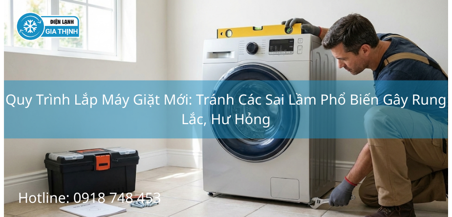 Quy Trình Lắp Máy Giặt Mới: Tránh Các Sai Lầm Phổ Biến Gây Rung Lắc, Hư Hỏng